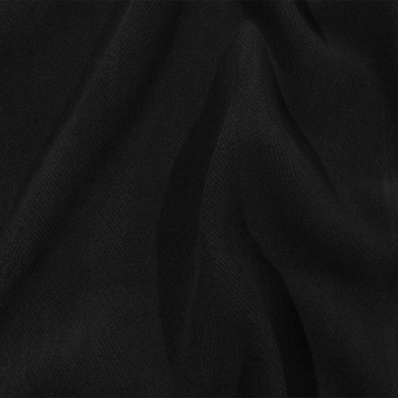 1 Yard Balenciaga Italian Black Herringbone Brushed Virgin Wool Coating 59’’ Width